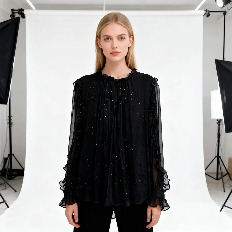 Custom Ruffle Blouses For Your Brand factory
